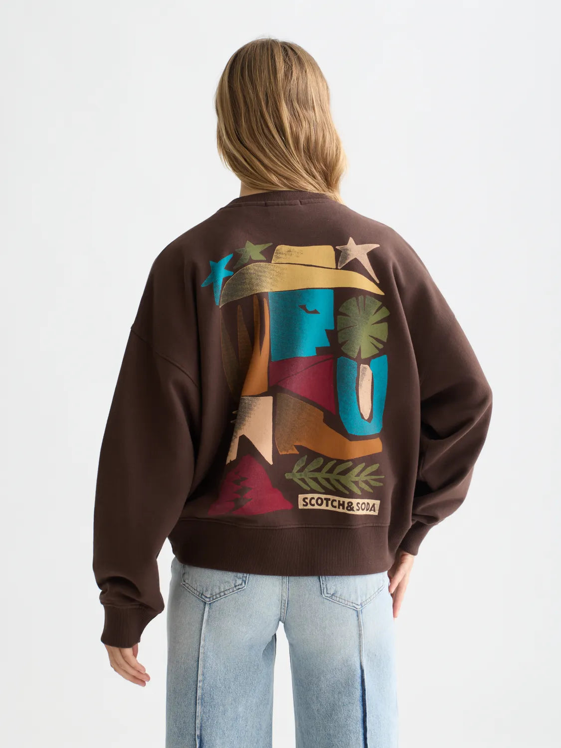 Front Back Artwork Oversized-Fit Sweatshirt