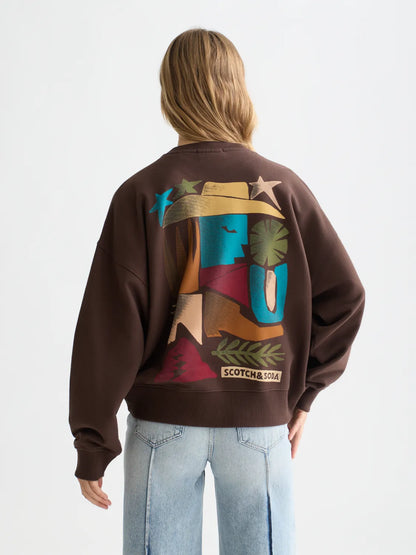 Front Back Artwork Oversized-Fit Sweatshirt