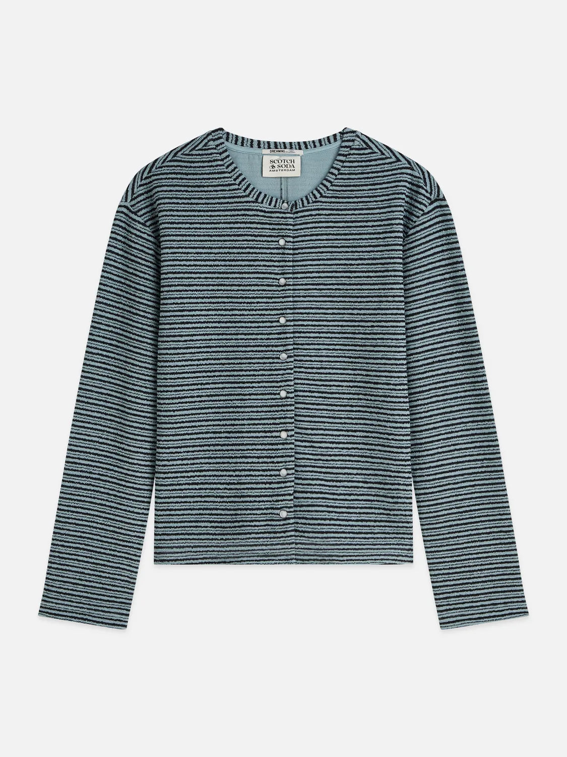 Stripe Button Down Sweatshirt