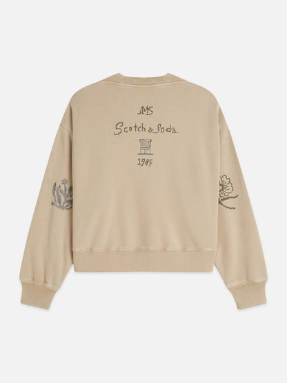 Washed Sweatshirt With Embroidery