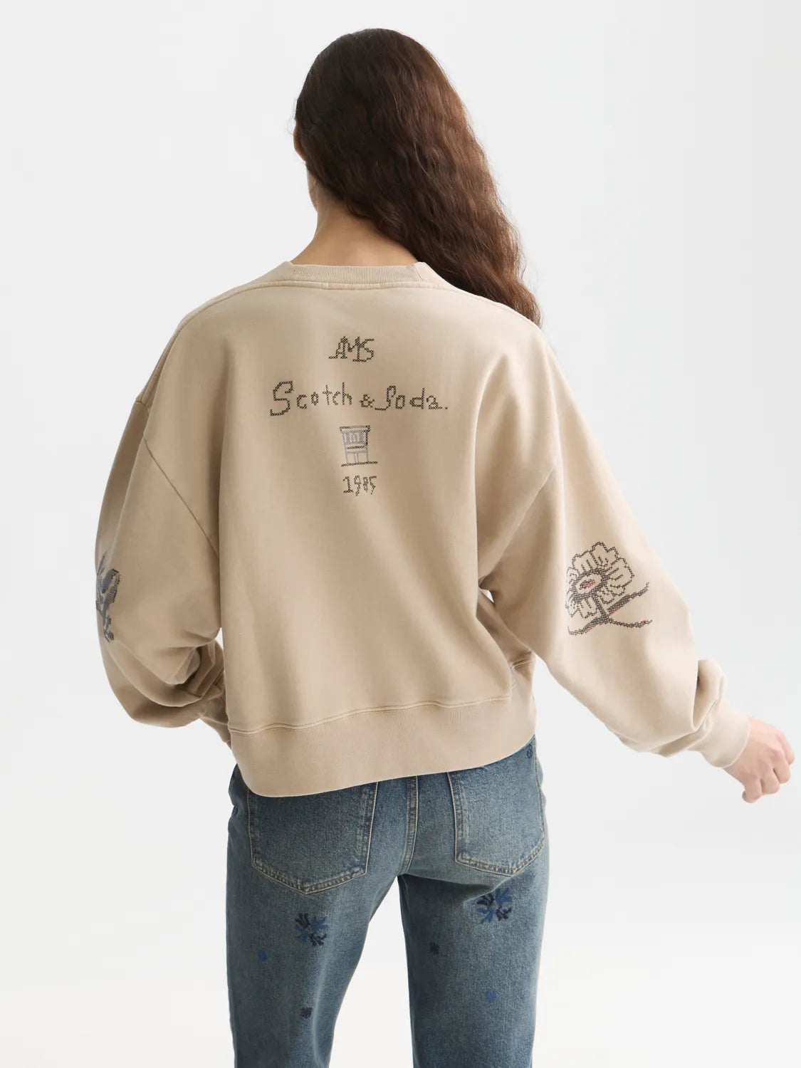 Washed Sweatshirt With Embroidery