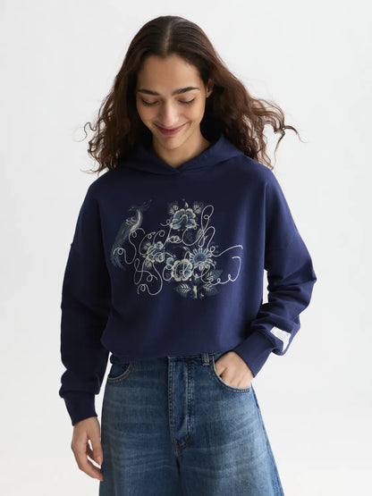 Scotch & Soda x Royal Delft Embroidered Relaxed Hoodie