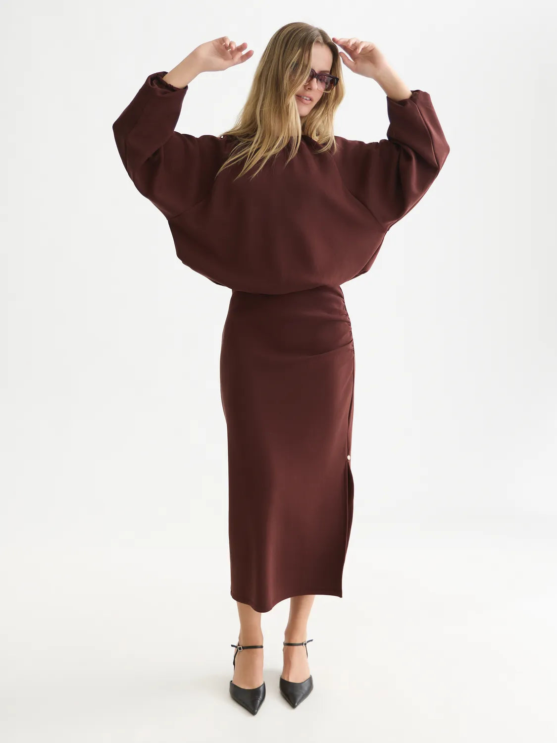 Gathered Tencel Sweatshirt
