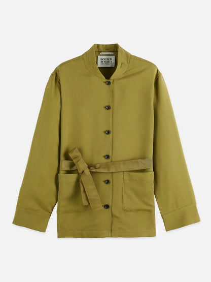 Viscose Twill Belted Blazer