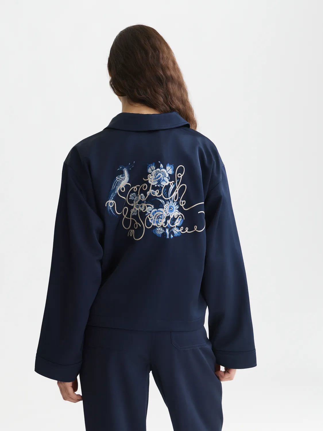Scotch & Soda x Royal Delft Embroidered Satin Jacket