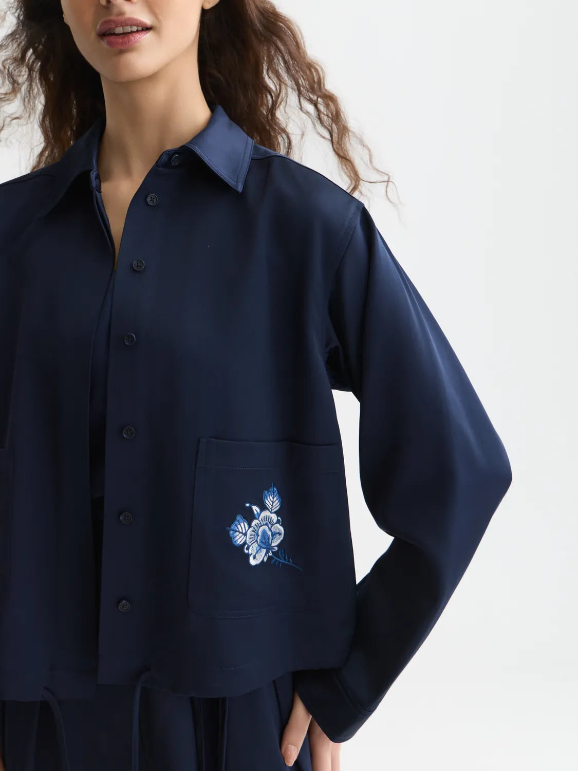Scotch & Soda x Royal Delft Embroidered Satin Jacket