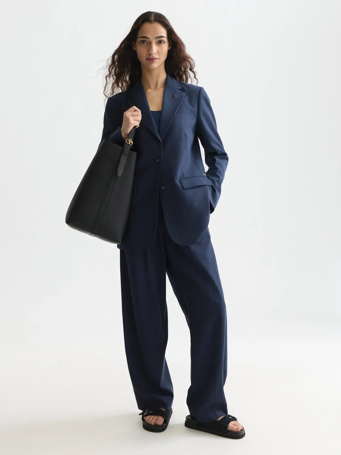 Gabardine Relaxed Single Breasted Blazer