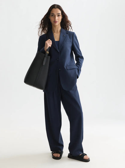 Gabardine Relaxed Single Breasted Blazer
