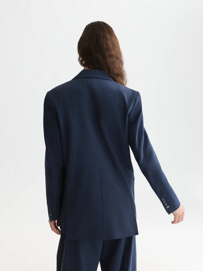 Gabardine Relaxed Single Breasted Blazer
