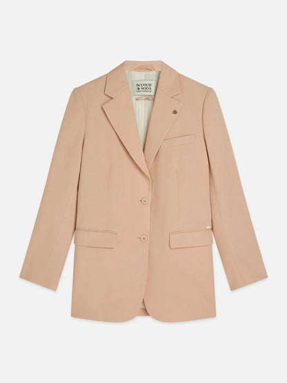Gabardine Relaxed Single Breasted Blazer
