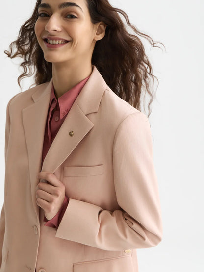 Gabardine Relaxed Single Breasted Blazer