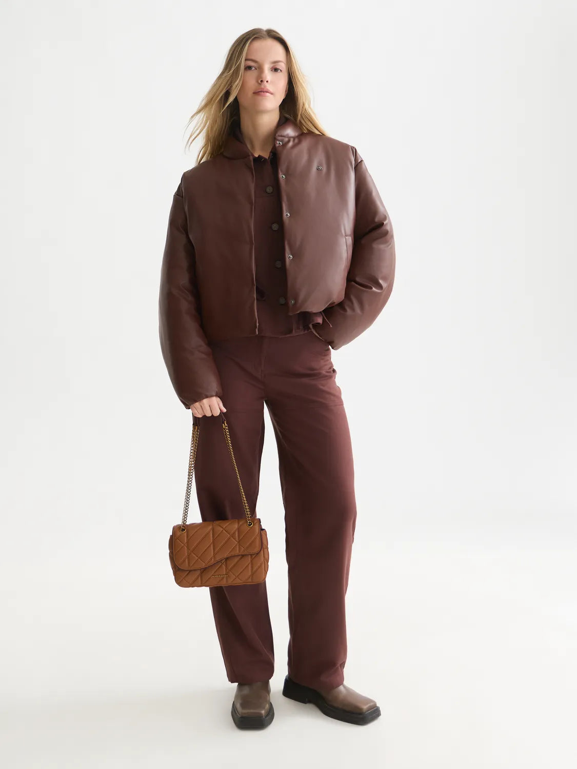 Faux Leather Short Jacket