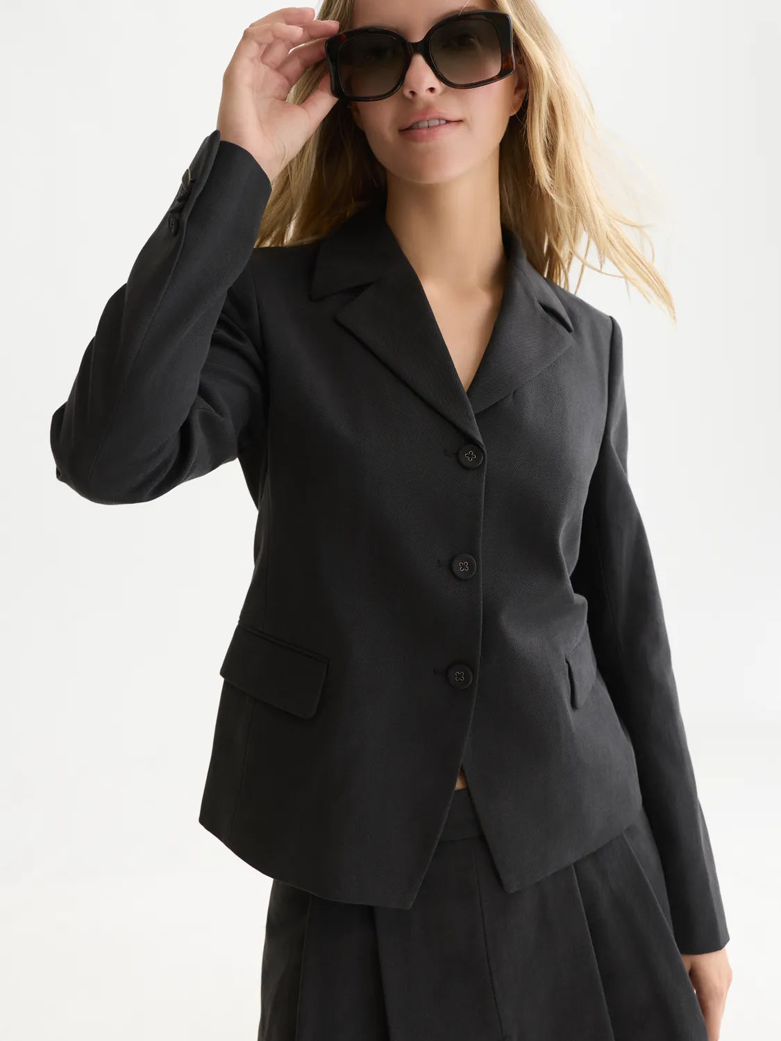 Gabardine Fitted Blazer