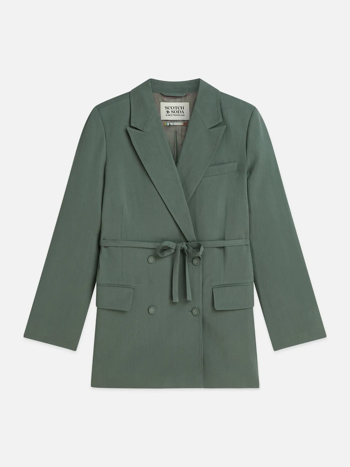 Lyocell Blend Double Breasted Blazer