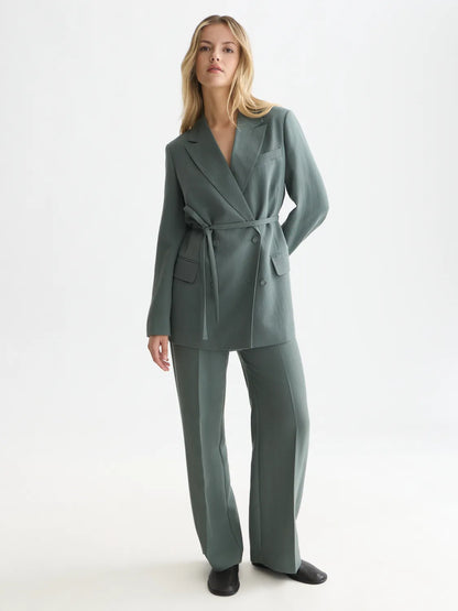 Lyocell Blend Double Breasted Blazer