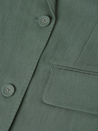 Lyocell Blend Double Breasted Blazer