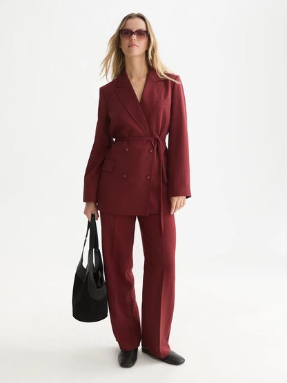 Lyocell Blend Double Breasted Blazer