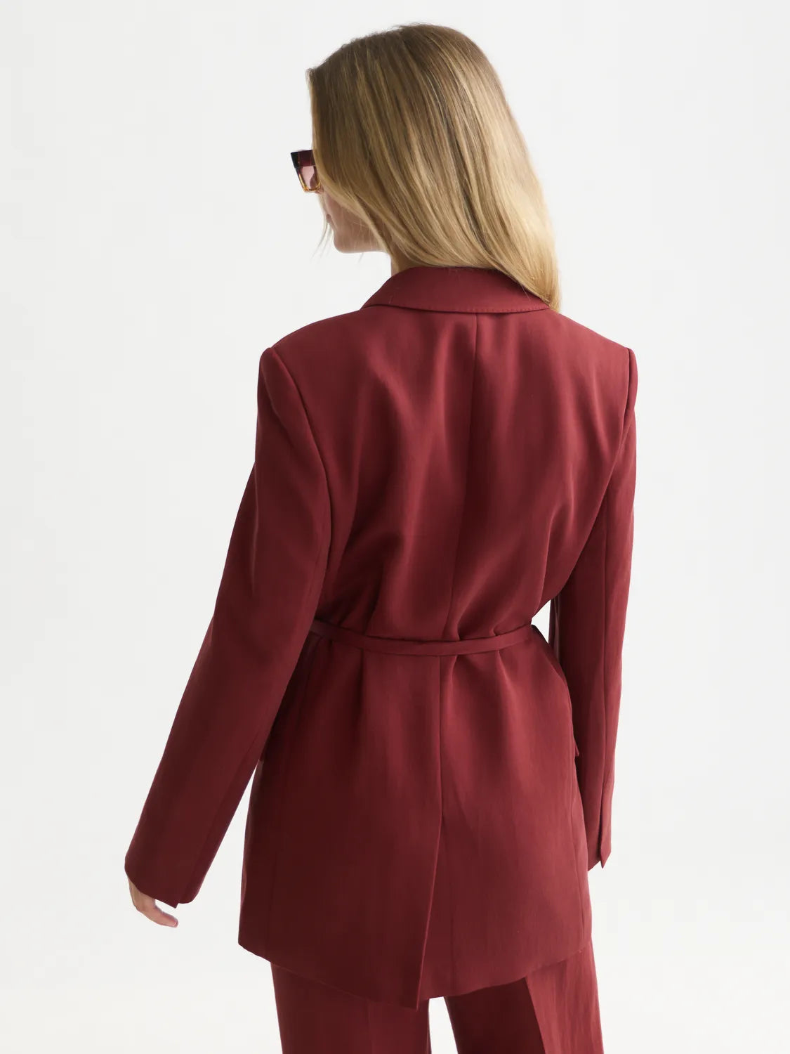 Lyocell Blend Double Breasted Blazer