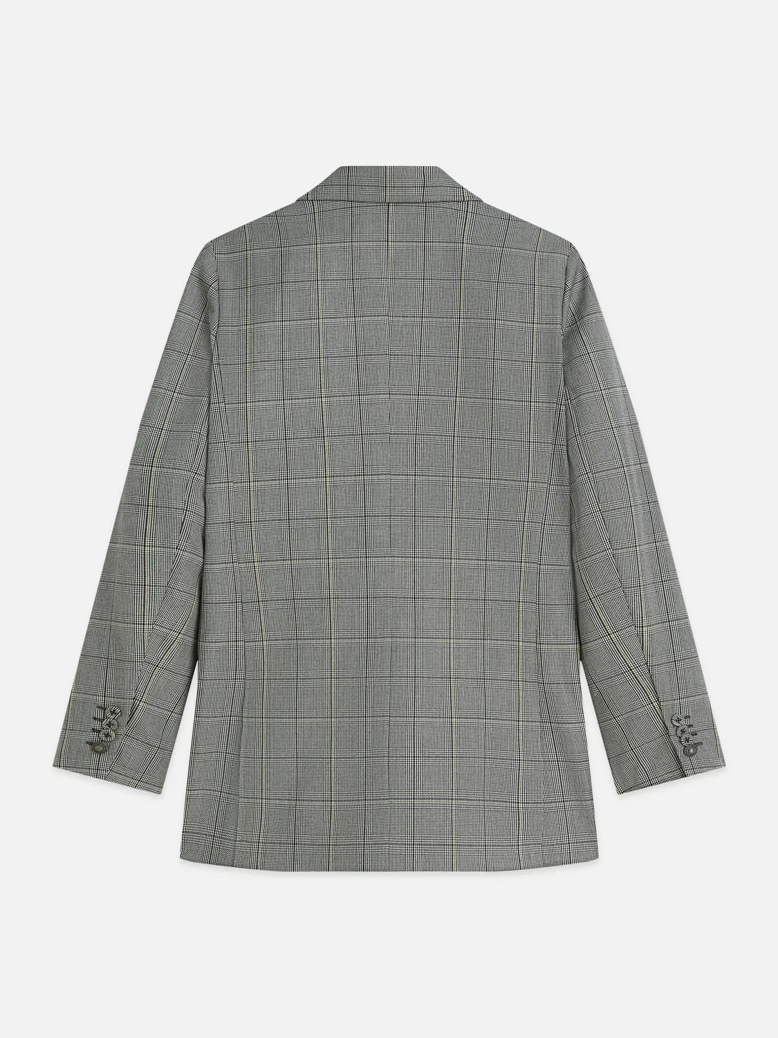Checked Oversized Single Breasted Blazer