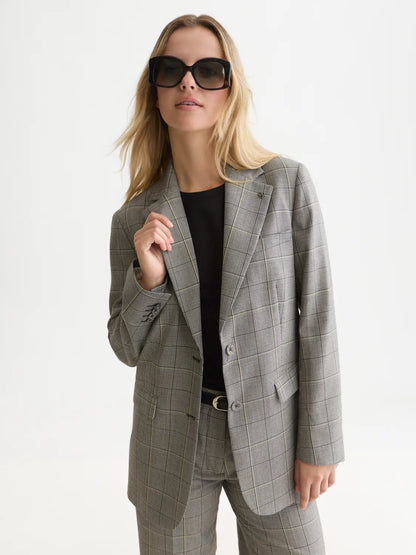 Checked Oversized Single Breasted Blazer