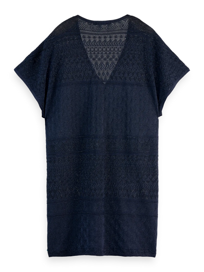 Metallic Pointelle Knit Tunic