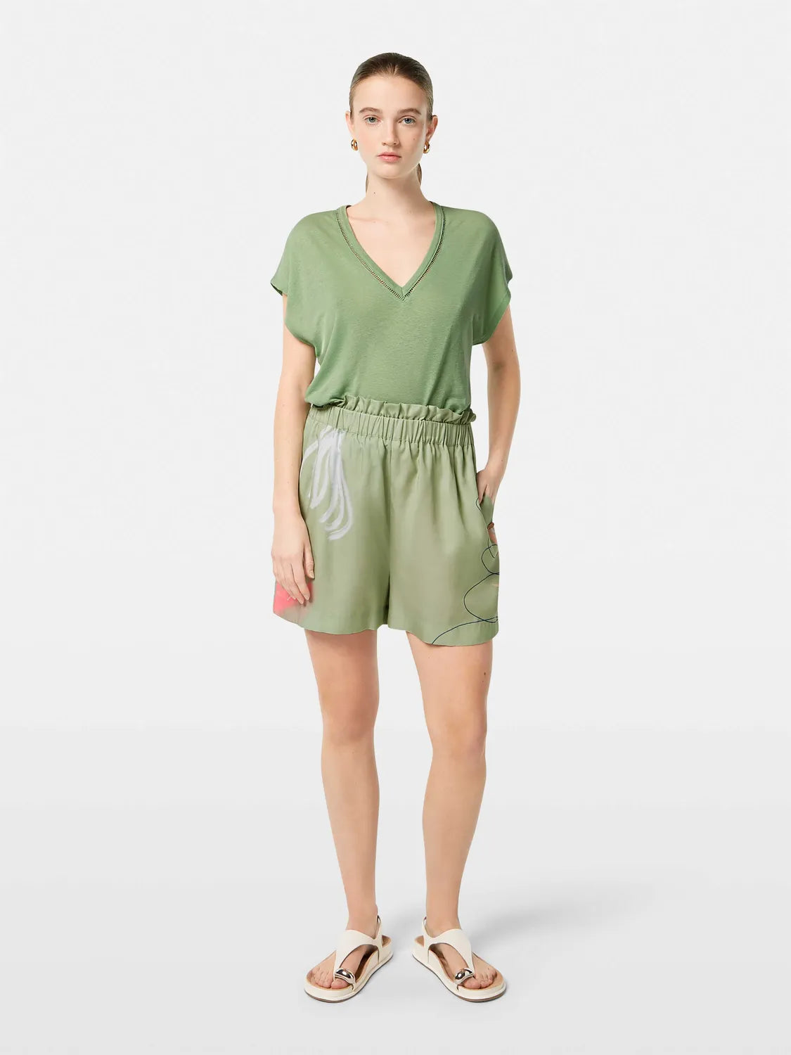 High-Rise Printed Short