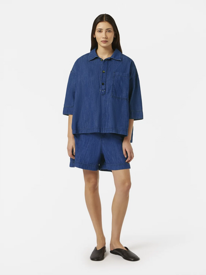 Lightweight Denim Utility Short | Washed Indigo