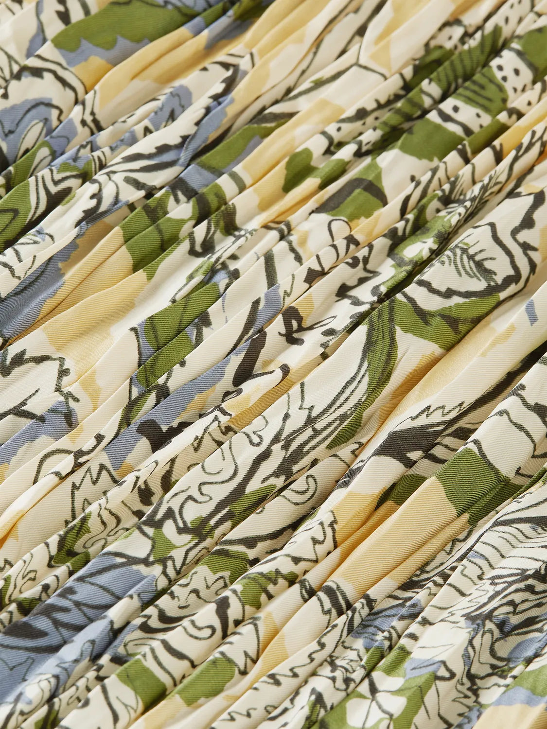 Printed Micro Pleat Skirt