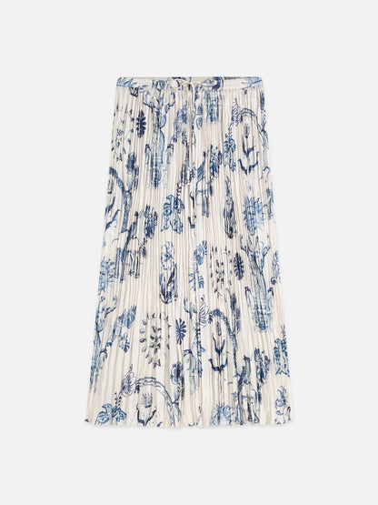 Scotch & Soda x Royal Delft Printed Micro Pleat Ankle Length Skirt