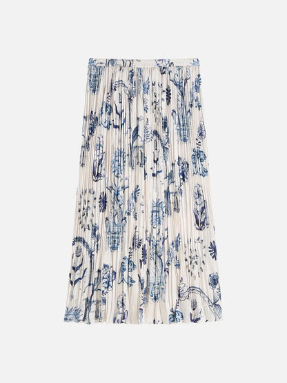 Scotch & Soda x Royal Delft Printed Micro Pleat Ankle Length Skirt
