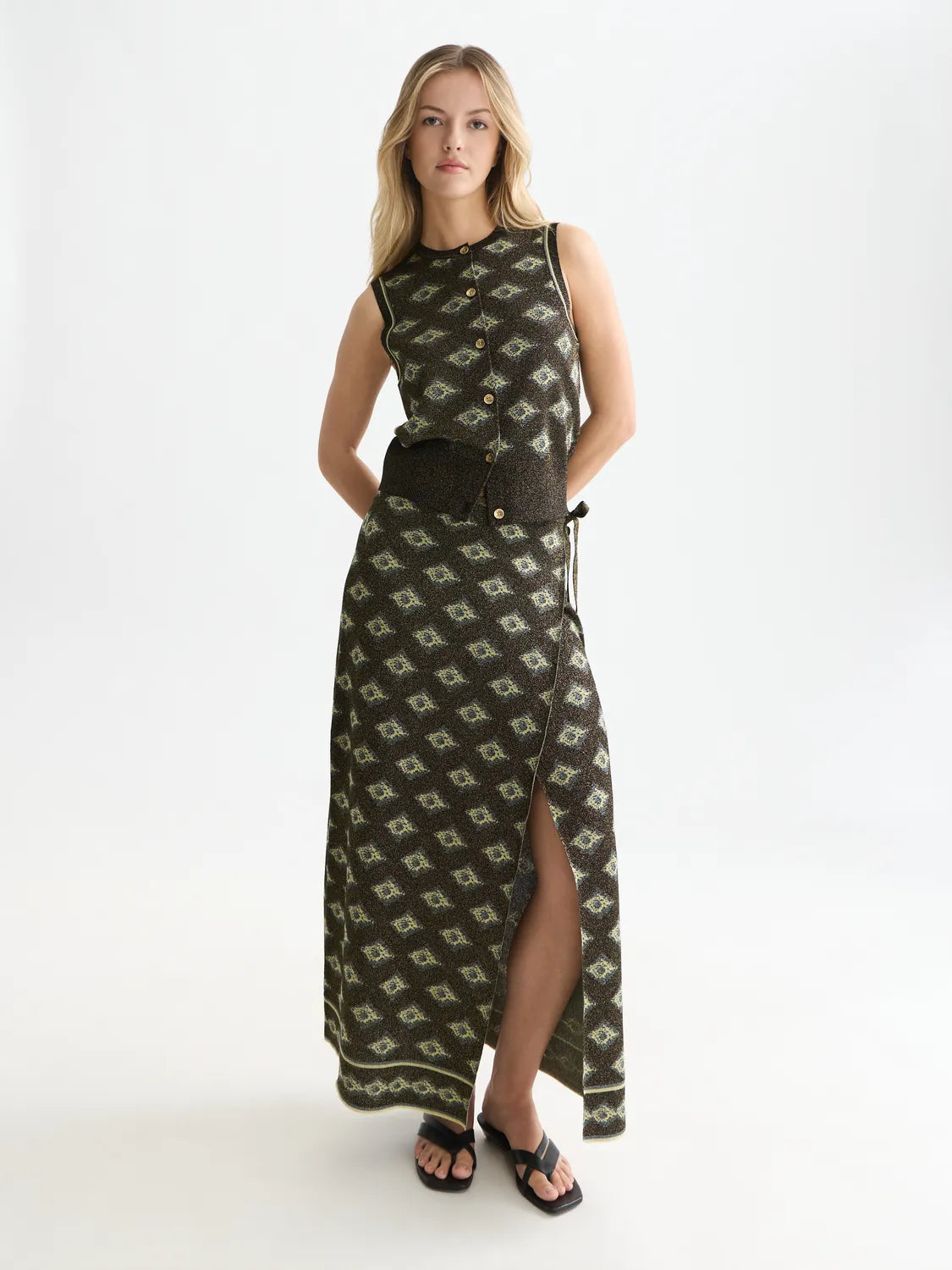 Jacquard Knitted Wrap Skirt