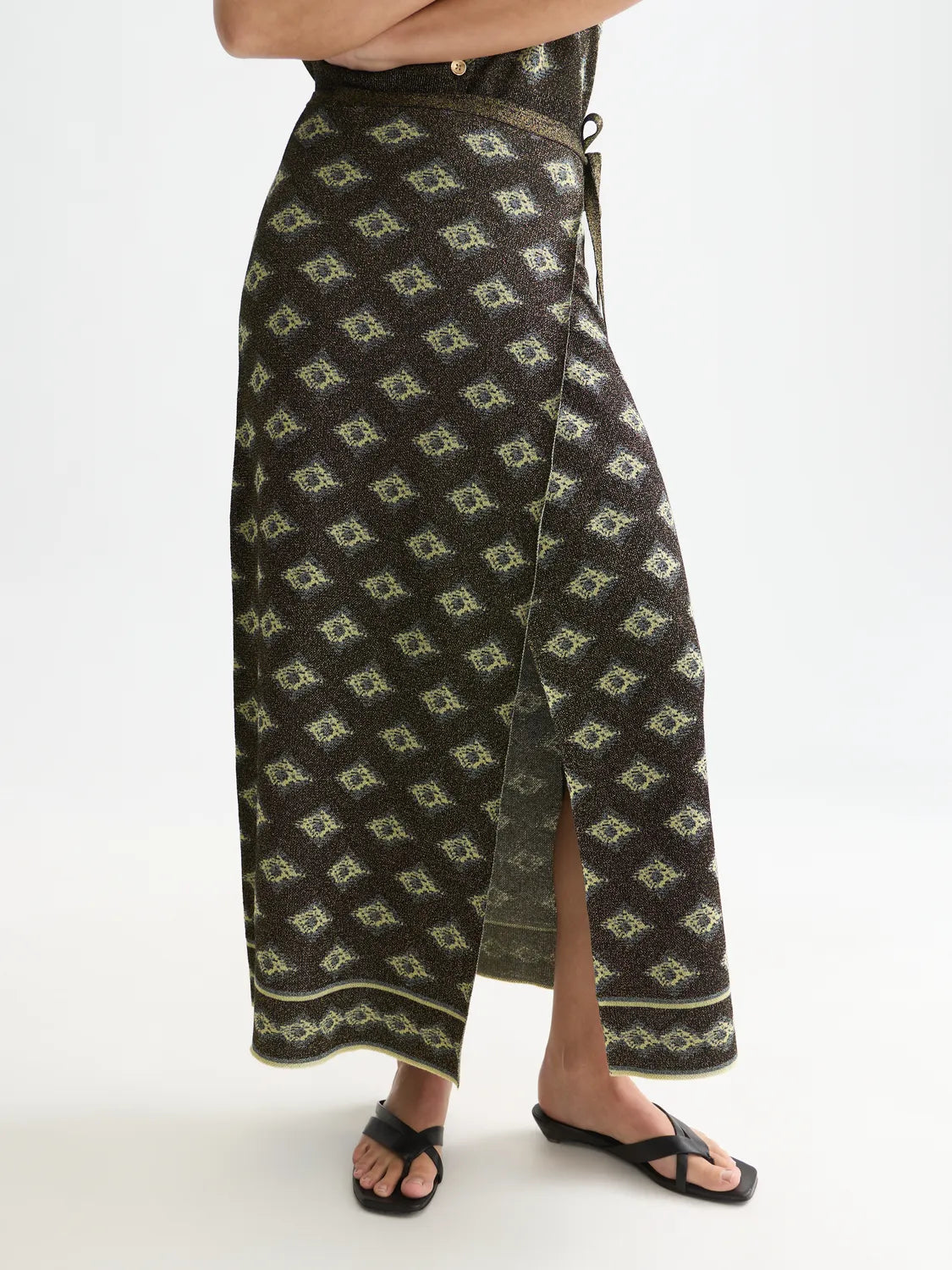 Jacquard Knitted Wrap Skirt