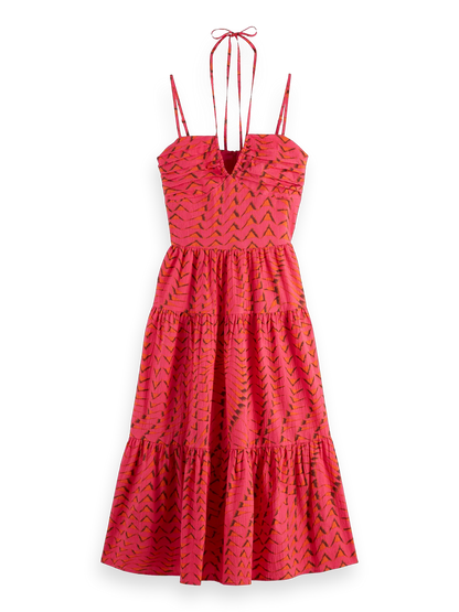 Cotton Seersucker Midi Dress