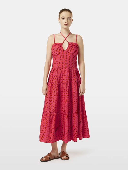 Cotton Seersucker Midi Dress