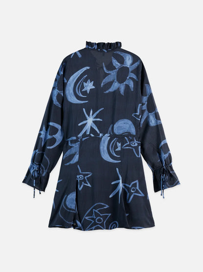 Printed Long Sleeve Mini Dress