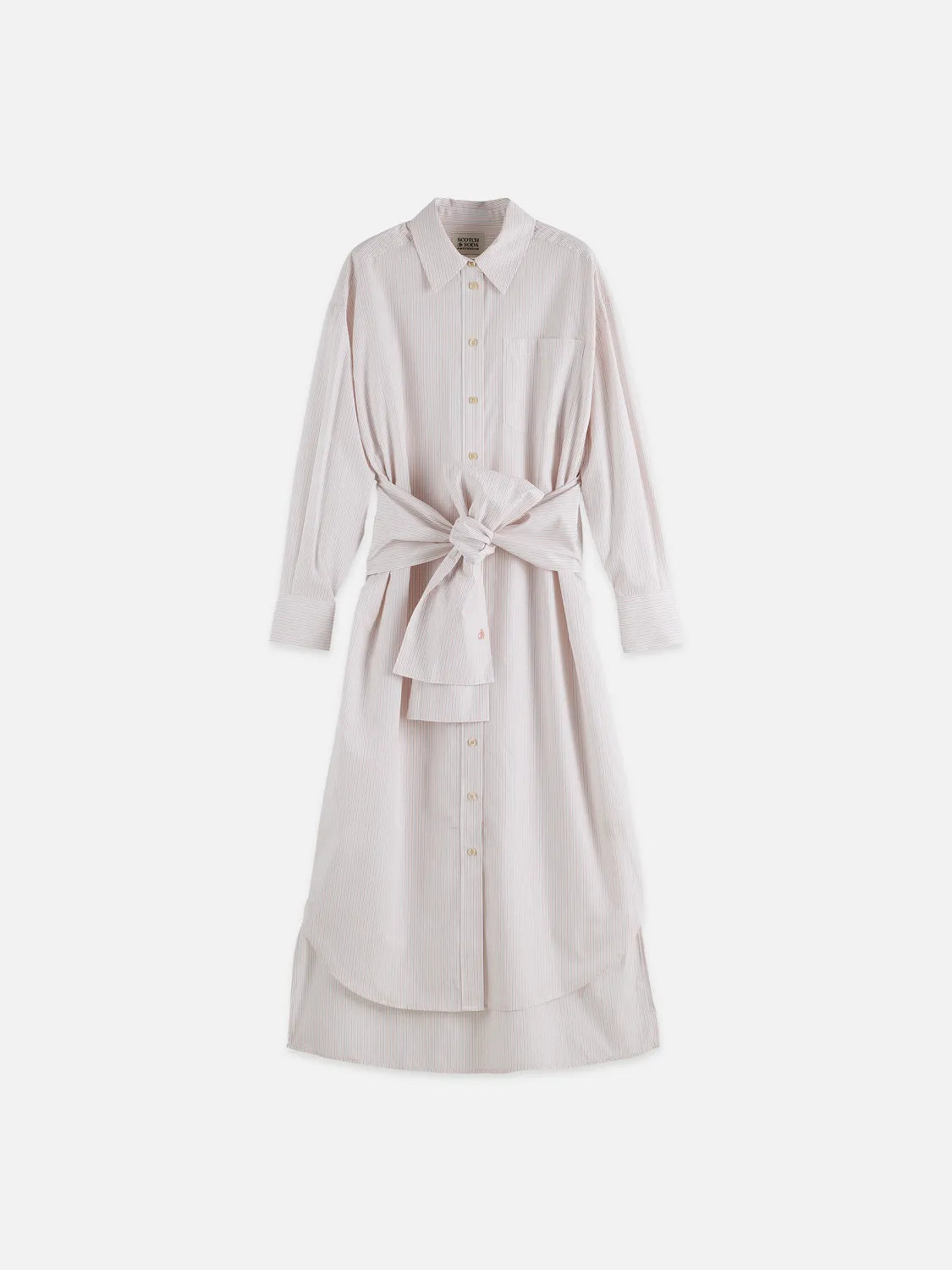 Relaxed-Fit Tie Shirt Dress