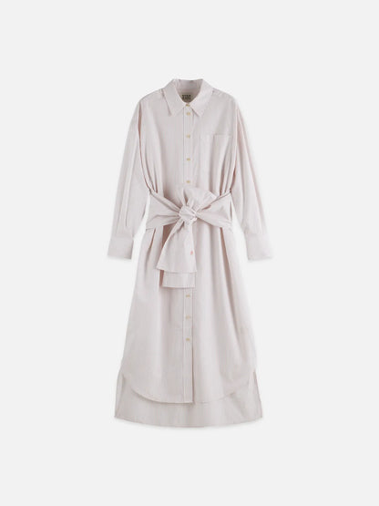 Relaxed-Fit Tie Shirt Dress