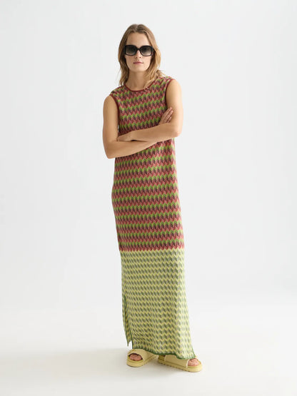 Chevron Knitted Maxi Dress