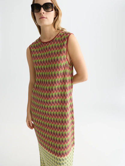 Chevron Knitted Maxi Dress