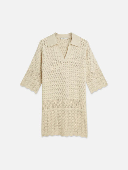 Pointelle Stitch Knitted Short Tunic Dress