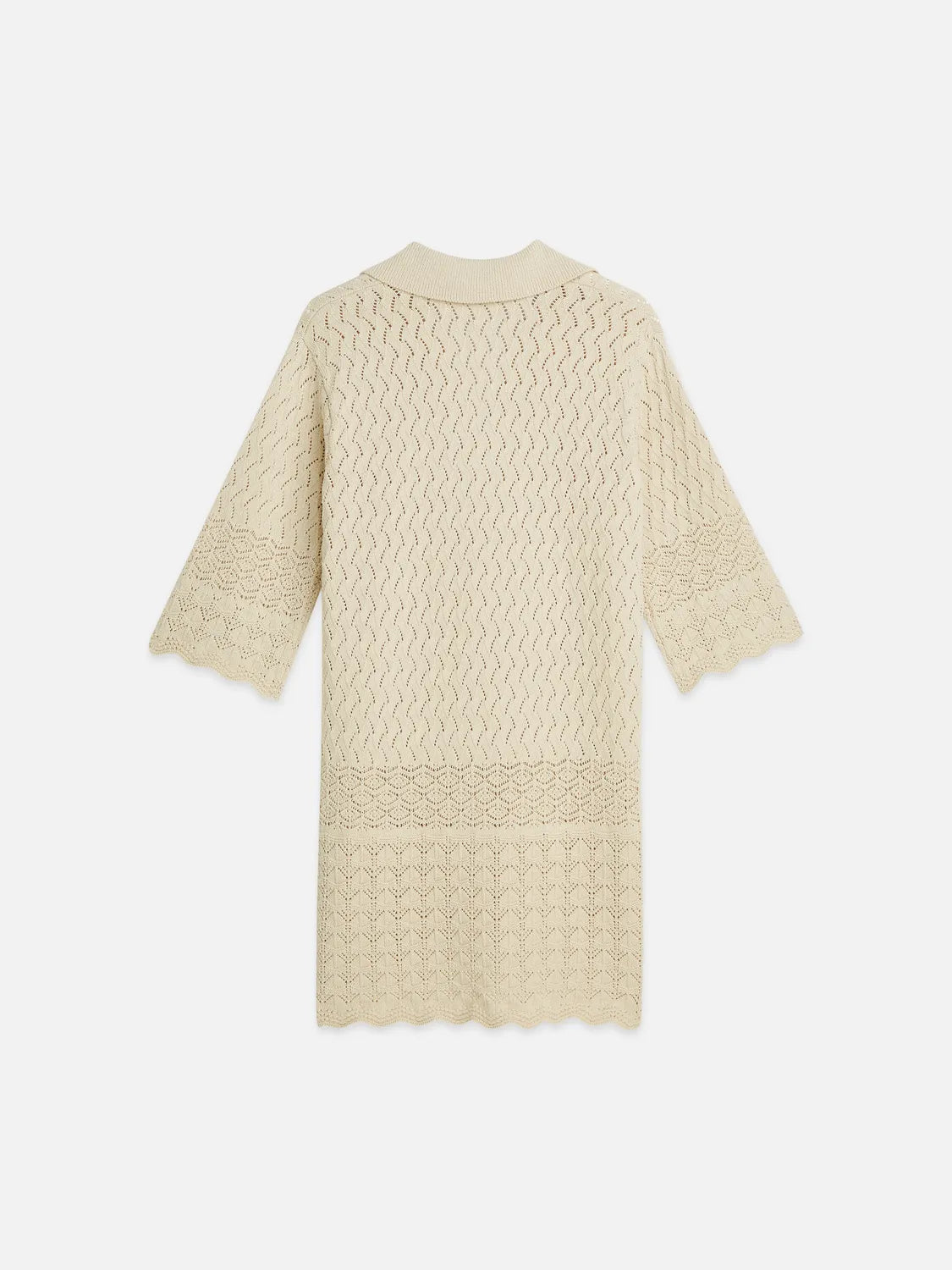 Pointelle Stitch Knitted Short Tunic Dress