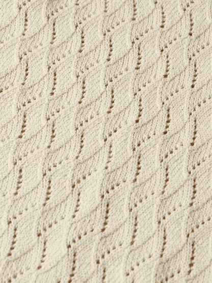 Pointelle Stitch Knitted Short Tunic Dress