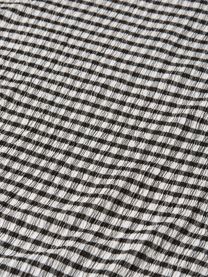 Structured Gingham Drapey Midi Dress