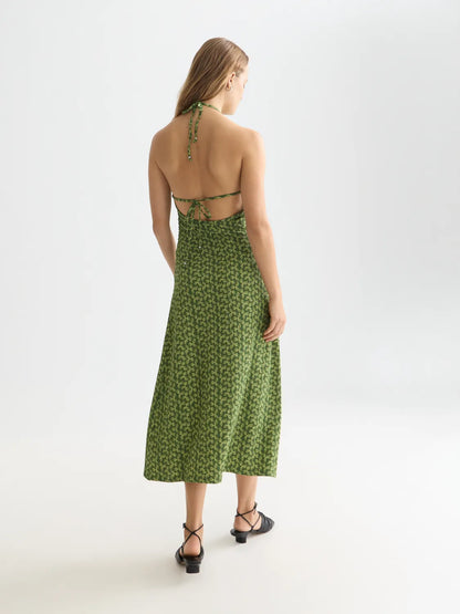 Open Back  Midi Dress