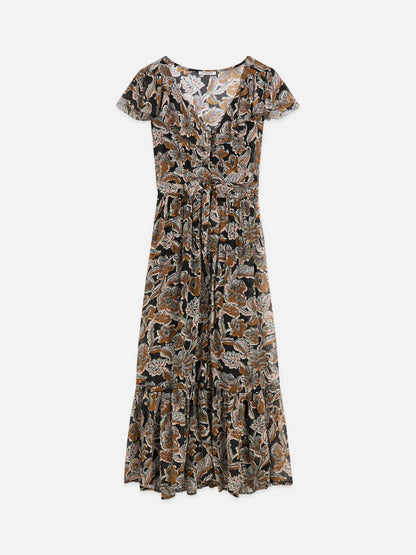 Printed Chiffon Midi Day Dress