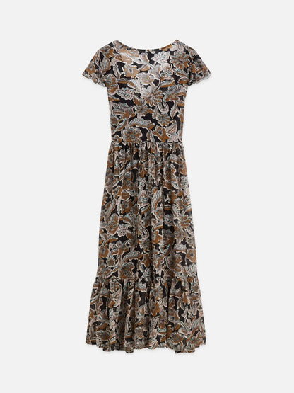 Printed Chiffon Midi Day Dress