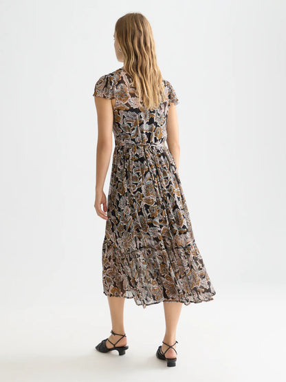 Printed Chiffon Midi Day Dress