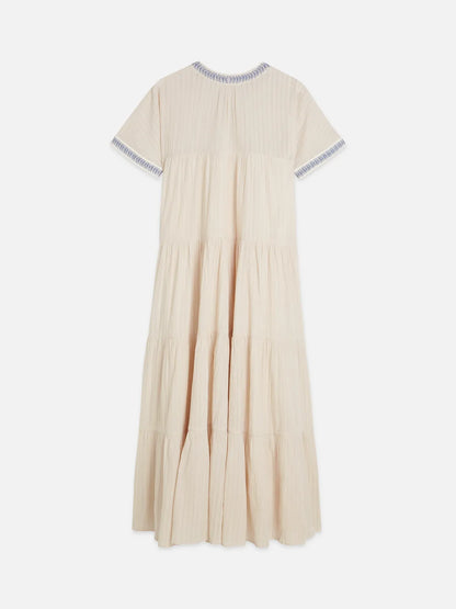 Cotton Crepe Ankle Length Caftan Dress