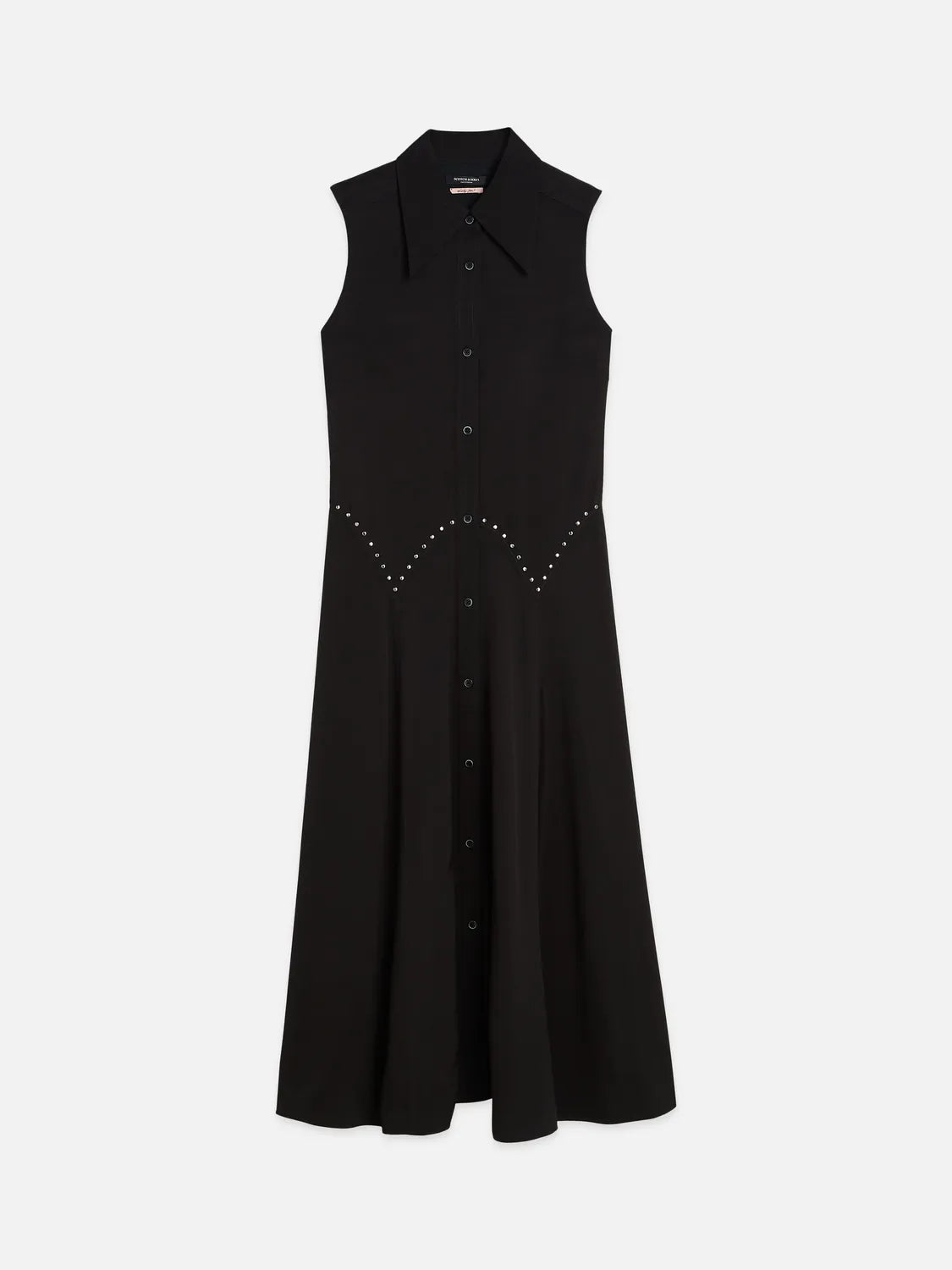 Studded Button Midi Dress