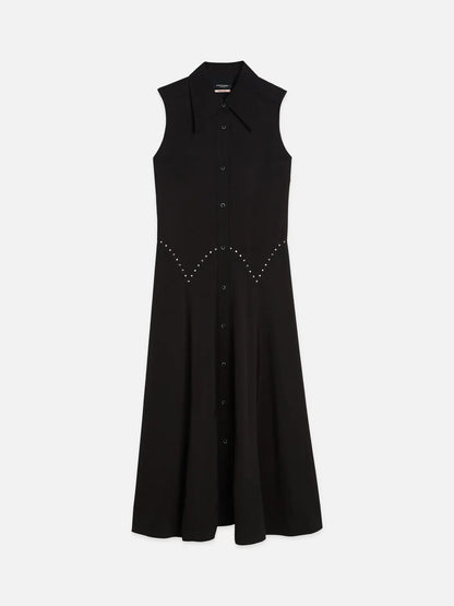 Studded Button Midi Dress